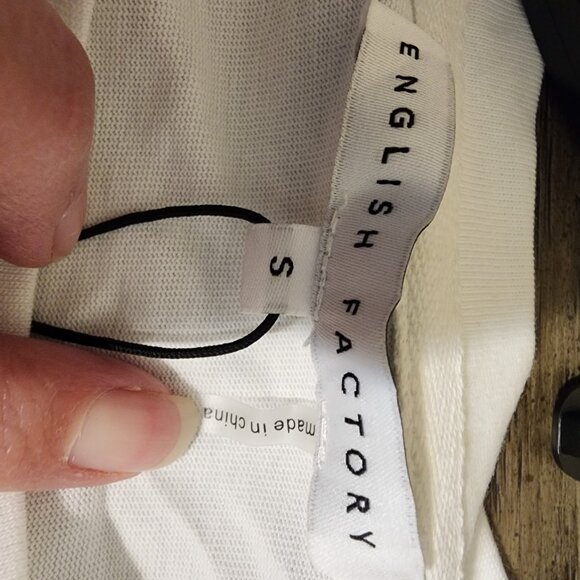 English Factory Puff Sleeve Shirt NWOT White Small - Picture 4 of 12